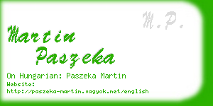 martin paszeka business card